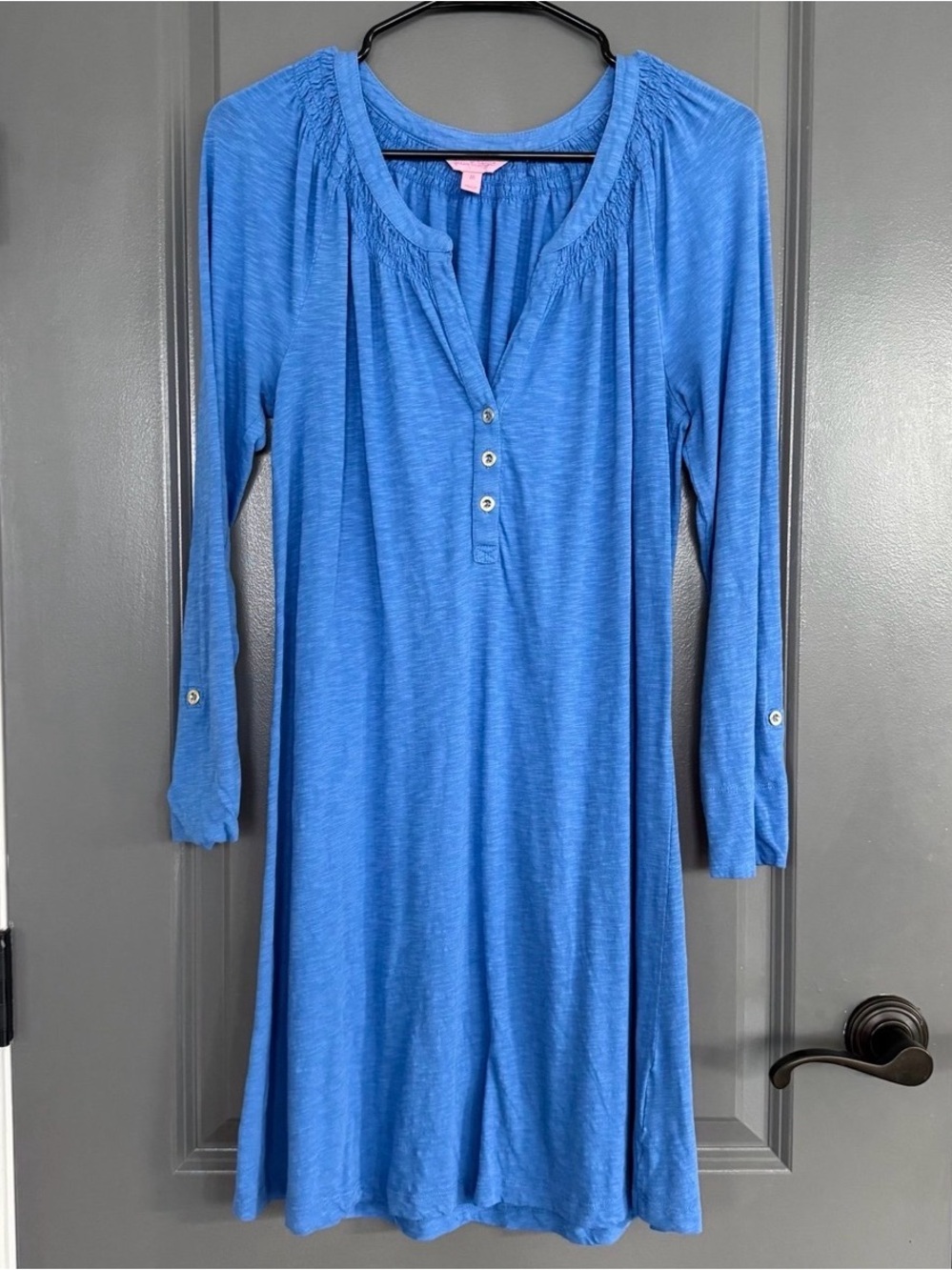 Lilly Pulitzer Bennet Blue Sleeved Elsie Dress Size Medium